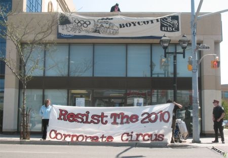 RBC Targetted by Anti-Olympic Protesters in Kingston, Ont.
