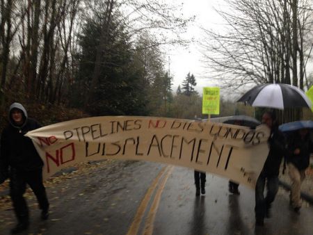 Housing Action Day solidarity march to Burnaby Mountain protection site