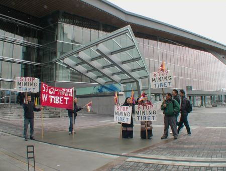 Protestors Gathering Outside the Convention Centre