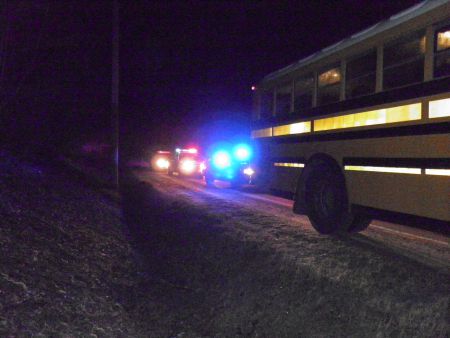 Police pulled over the bus after the demo at FRCC