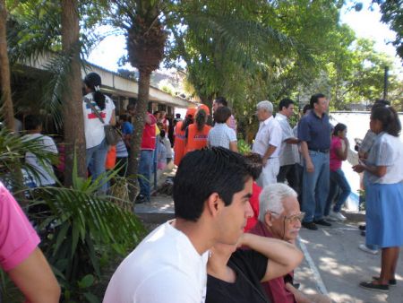 Outside polling station in San Salvador