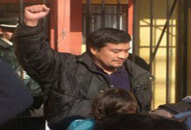 Political prisoner and hunger striker Hector Llaitul