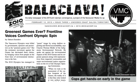 Balaclava! VMC Olympic Broadsheet
