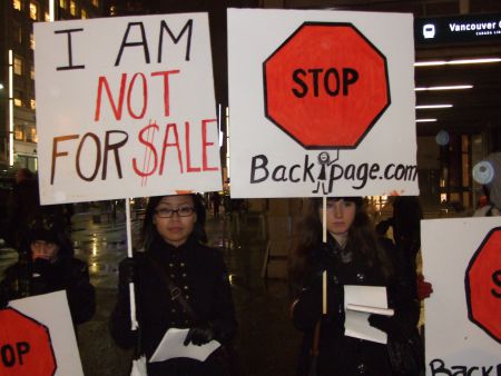 STOP BACKPAGE.COM protest, Vancouver, November 16, 2011