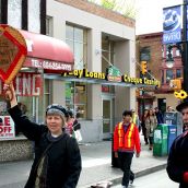 Free Transit Now. Vancouver, April 22, 2012. Photo: Sandra Cuffe