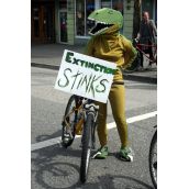 Extinction Stinks ~ Dinosaurs Against Fossil Fuels. Vancouver, April 22, 2012. Photo: Sandra Cuffe