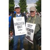 Teamsters Ernie Nial (73) and Norman Gillan (93) - with more than 100 years of union work between them 