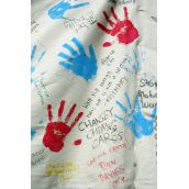 Handprints and messages on a 'Power to the Planet' banner. Vancouver, April 22, 2012. Photo: Sandra Cuffe
