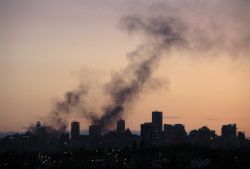 Smoke rises from downtown Vancouver // Photo by Roshak Momtahen