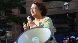 Rebick speaking at a prisoner support rally just days after she called for the arrest of militants