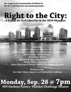 Right to the City - Civil Liberties and the 2010 Games