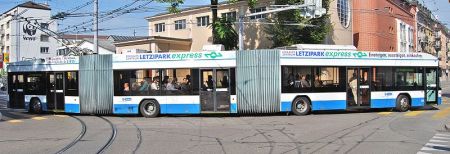 Larger and faster buses reduce the cost per passenger. Photo by Micha L. Rieser