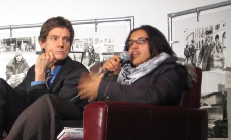David Eby and Harsha Walia speak out on human rights and media. Photo: Sandra Cuffe