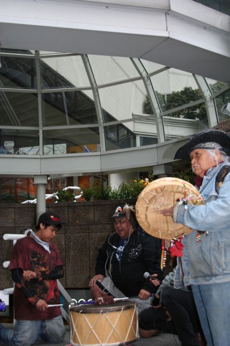 Dozens of Indigenous Nations publicly oppose the proposed Enbridge pipeline project; no First Nation has expressed its support. Vancouver, March 22, 2011. Photo: Sandra Cuffe