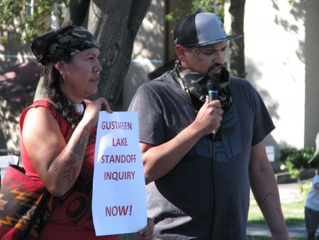 Matthew Danes, Gitga'at, speaking about his months at Lelu Island / Flora Banks, escorting LNG reps out of the territory.