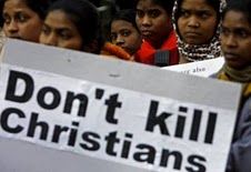 Protesting the murders of Christians in Orissa. 