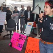 Rally in support of locked out workers and campus groups