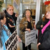 DTES residents question Vancity v-p Linda Morris 