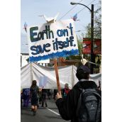 Earth can't save itself. Vancouver, April 22, 2012. Photo: Sandra Cuffe