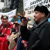 Grand Chief Stewart Phillip, of the Union of BC Indian Chiefs (UBCIC). Vancouver, March 26, 2012. Photo: Sandra Cuffe