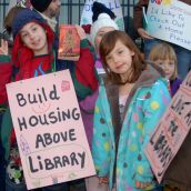 Supporters of housing above the planned Hastings Street library