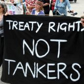 Treaty Rights Not Tankers. Vancouver, April 22, 2012. Photo: Sandra Cuffe