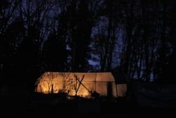 The main tent at night (photo by Scott Knowles).
