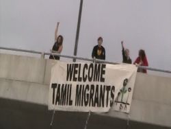AW@L said on the highway : "Welcome Tamils Migrants"