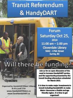 HandyDART Riders to hold forum on transit referendum in Surrey