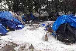 tent city in snow - picture Surrey Now Leader